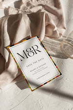 Load image into Gallery viewer, Save The Date Kente Wedding Card Akua Home