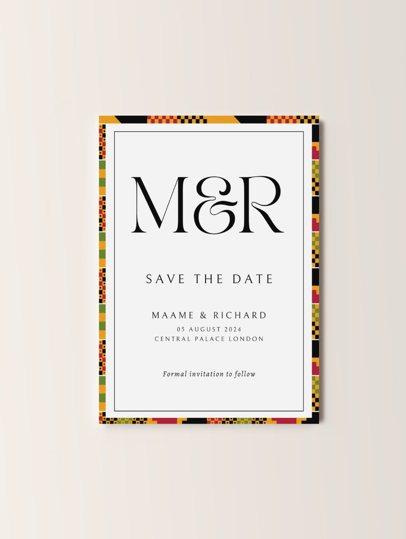 Save The Date Kente Wedding Card Akua Home