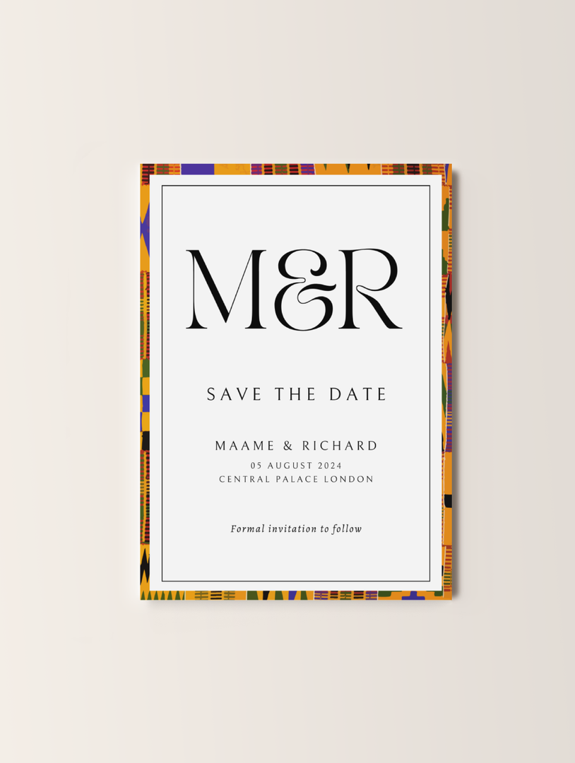 Save The Date Kente Wedding Card Nr.2 Akua Home