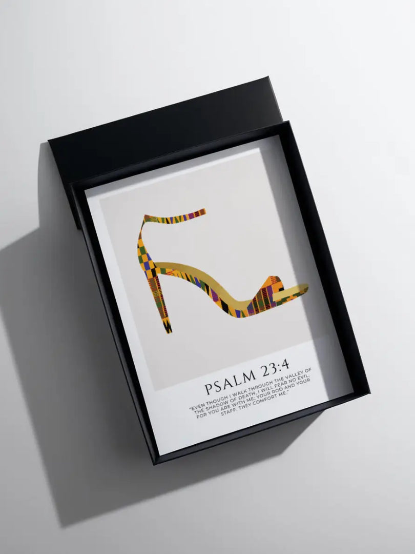 Kente Heel Print Art Print Gift Box