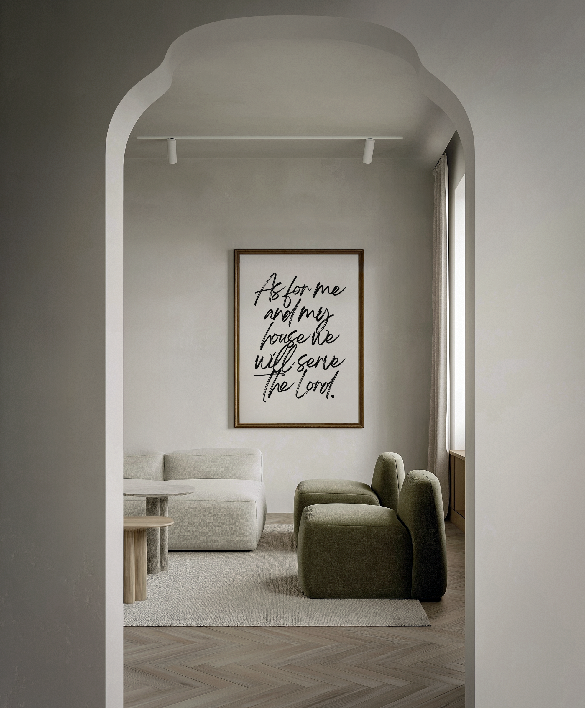 Christian wall art in minimalist home