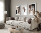 Clean wall setting featuring framed artwork in a bright modern interior
