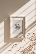 Typography wall art featuring the word Remember in a minimalist style