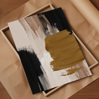 Abstract Strokes Sand Set of 2 Beige & Mustard Yellow Wall Art
