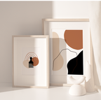Abstract Afro comb artwork with bold shapes and cultural symbolism in a modern style