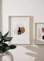 Abstract Afro shapes artwork with organic forms and layered neutral colours