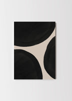Minimal abstract wall art featuring black circles with strong visual contrast