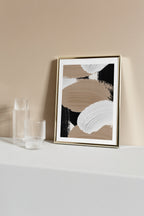 Abstract brush stroke artwork with dynamic movement and balanced composition