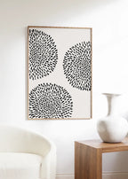 Decorative abstract wall art inspired by leopard markings in a minimal style