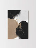 Decorative abstract artwork with gold flecks arranged in a calm composition