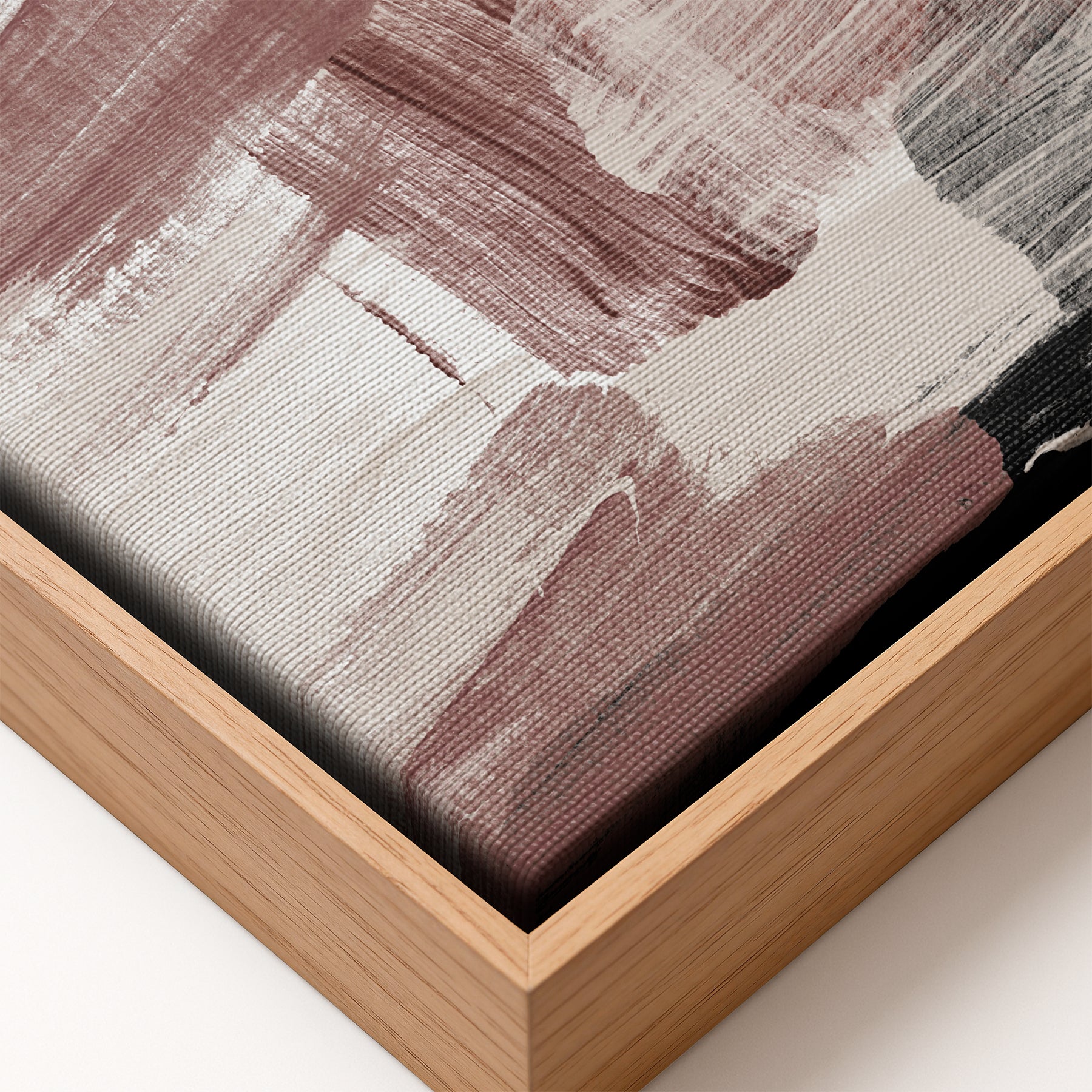 Close-up of a textured fabric sample in a wooden box