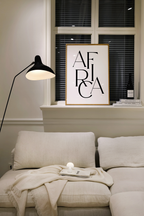 Alternate Africa text artwork with a clean modern typographic layout