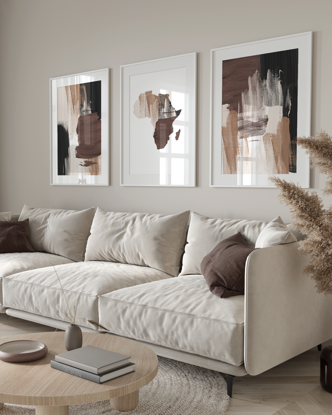 Clean wall setting featuring framed artwork in a bright modern interior.