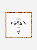 African-inspired Mother’s Day greeting card with celebratory typography and warm colours