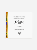 African-inspired thank you Mother’s Day card with decorative typography
