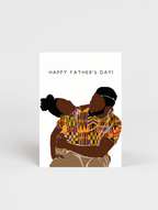 African-inspired Father’s Day card featuring decorative patterns and bold text