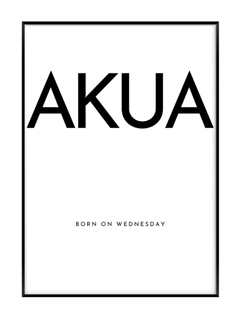 Akan Female Name Print: Adwoa - Akosua Akua Home 