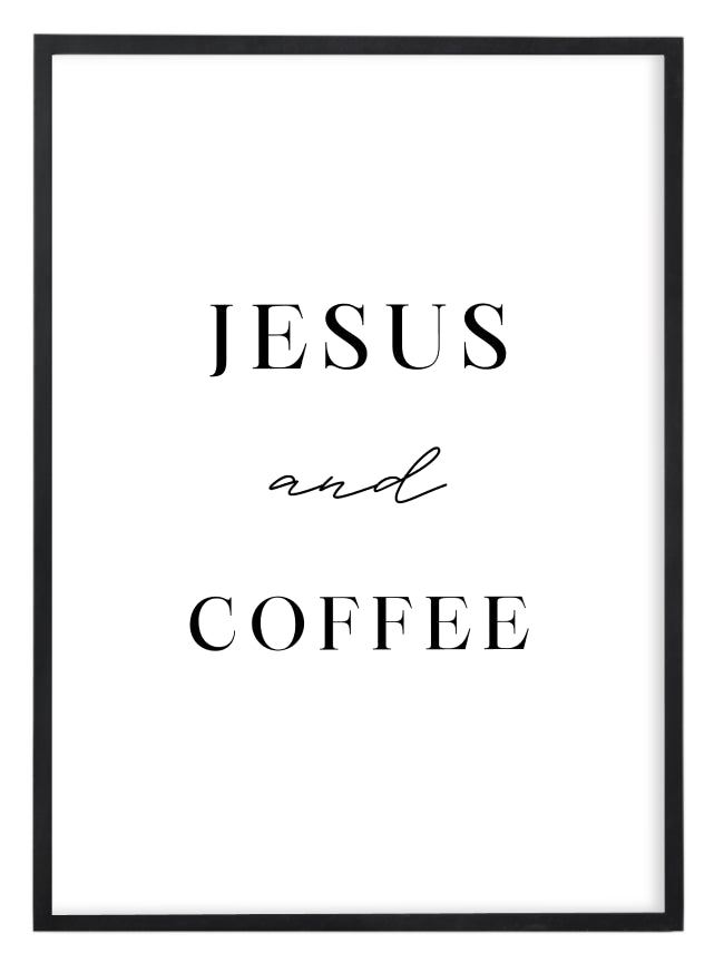 Jesus And Coffee Print