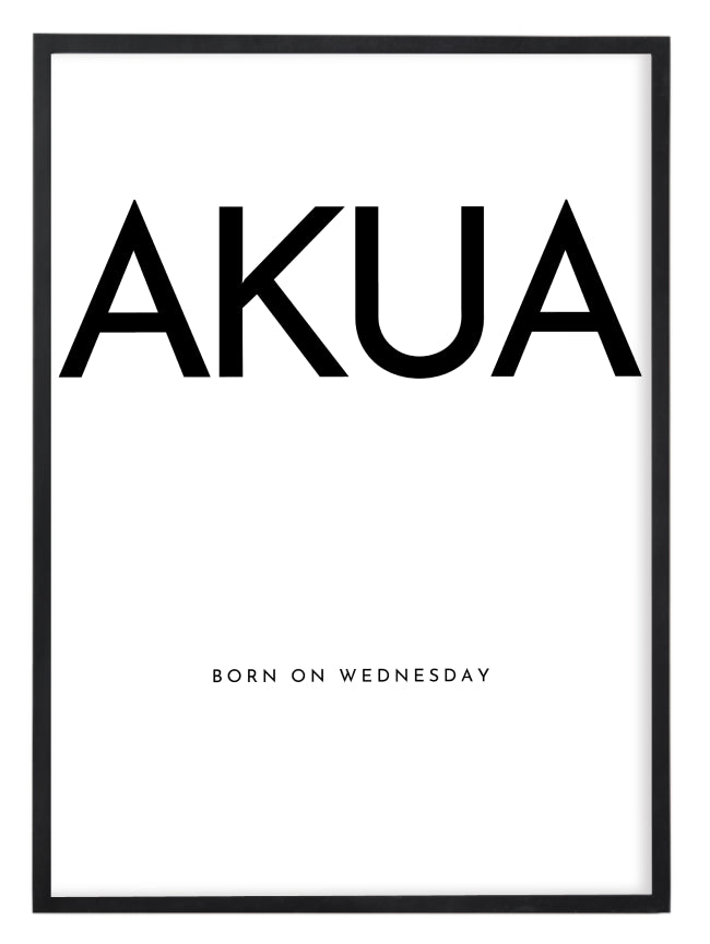 Akan Female Name Print: Adwoa - Akosua