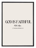 God is faithful Christian text wall art
