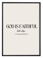 God is faithful Christian text wall art
