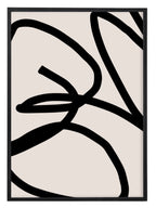 Neutral abstract wall art with beige and black lines