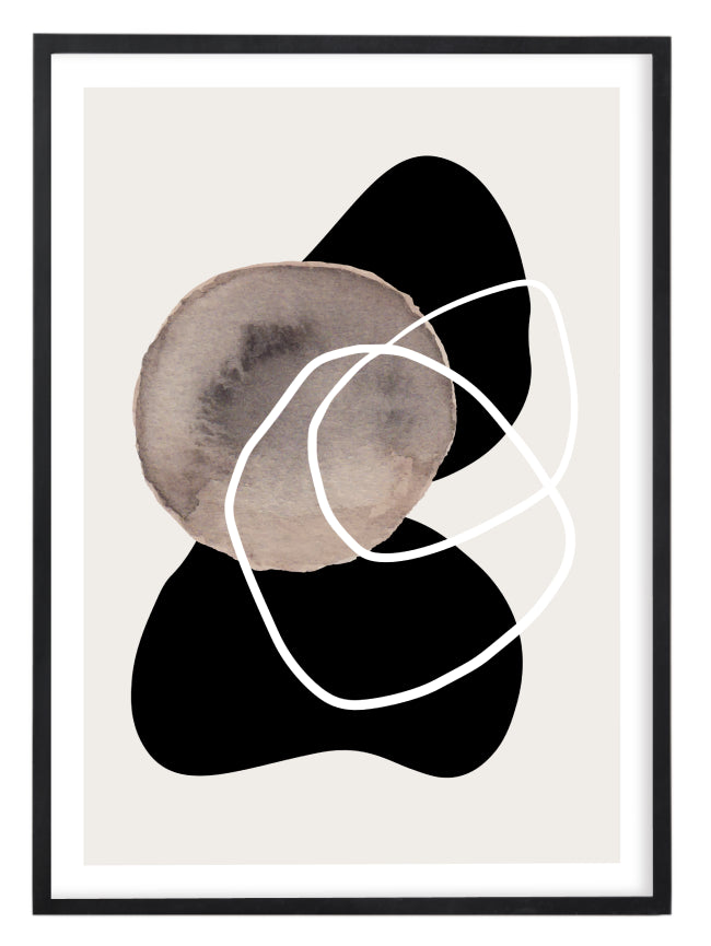 Abstract Black Shapes Print