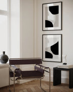 Minimal portrait artwork with soft lines and muted colour tones