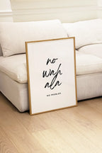 Interior scene with framed wall art styled in a relaxed contemporary space