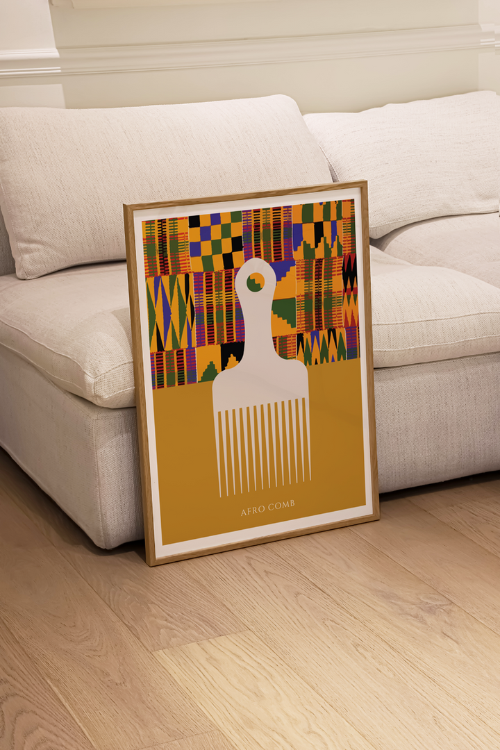 Kente Afro Comb Print Nr.2