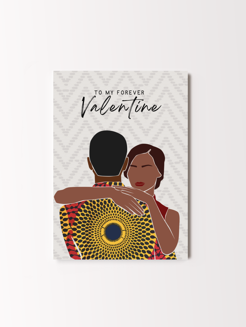Black Couple Valentine's Day Card Akua Home 