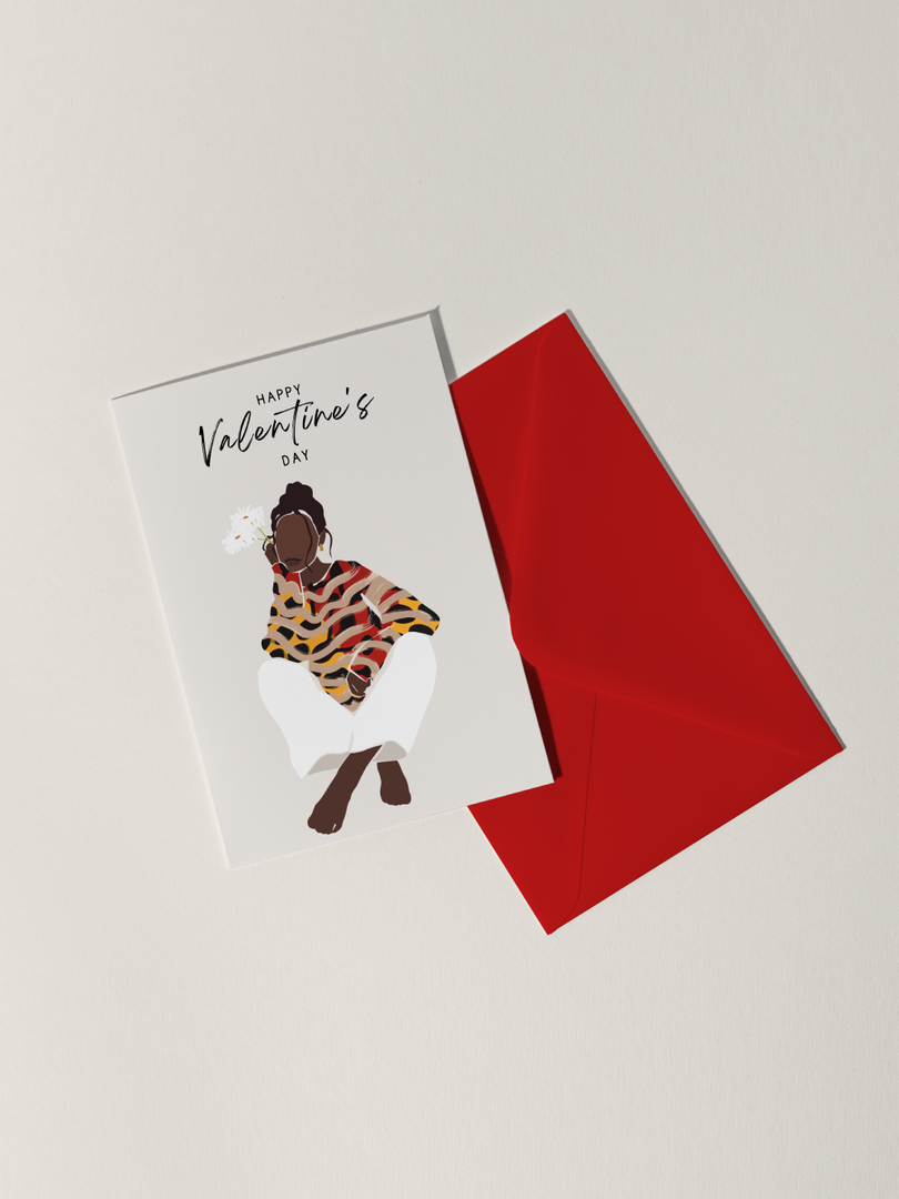 Black Girl Valentine's Day Card Akua Home 