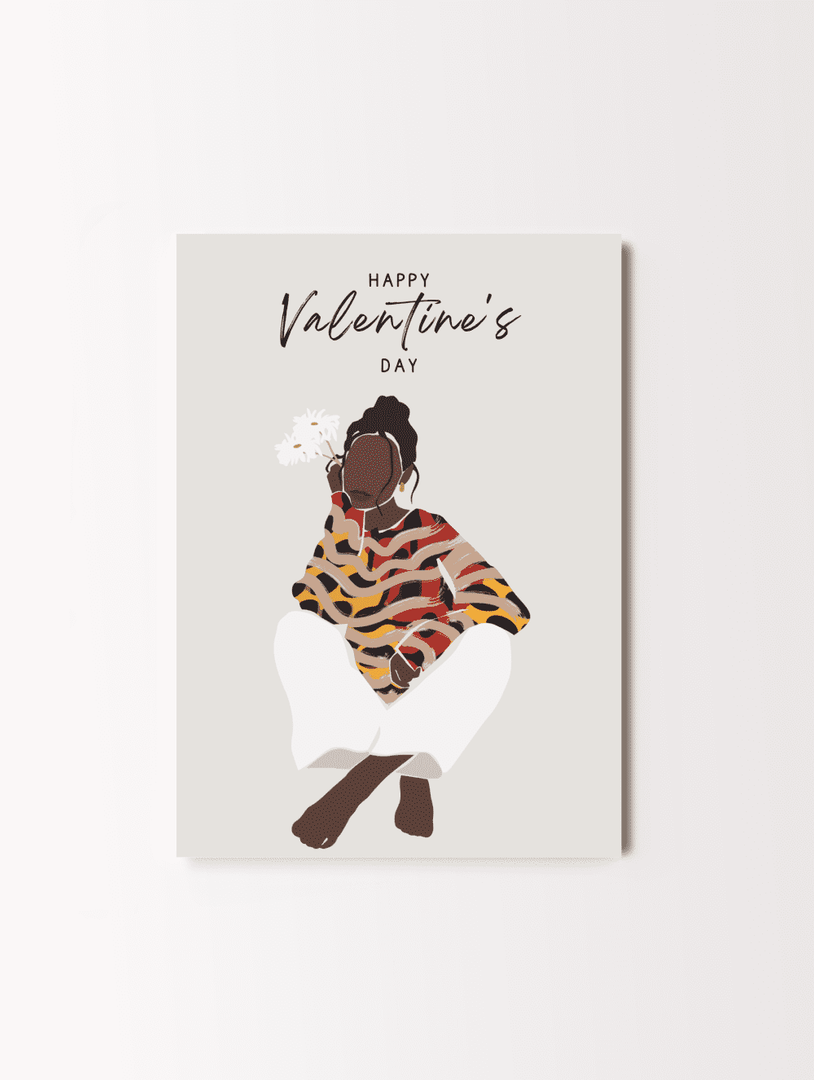 Black Girl Valentine's Day Card Akua Home 