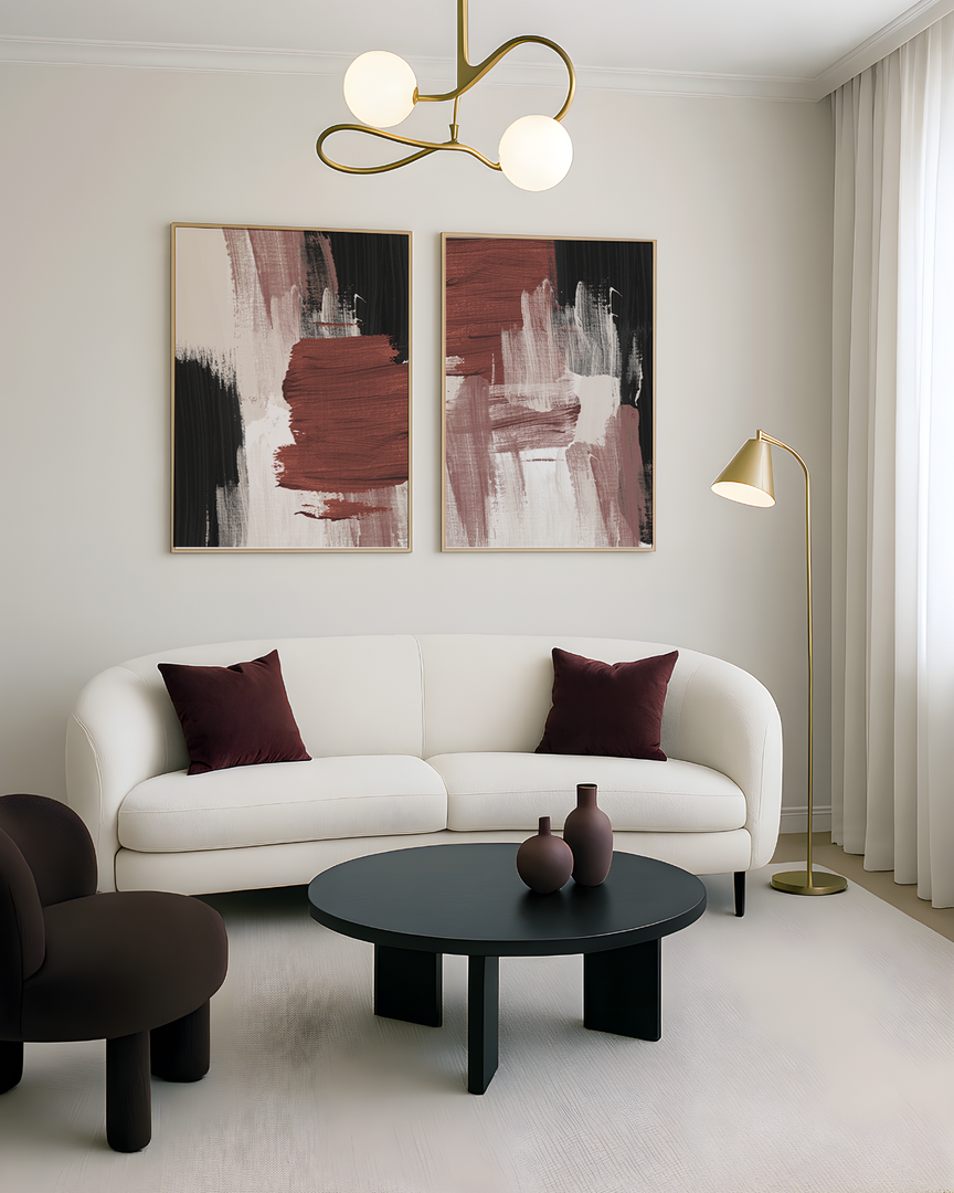 Abstract Strokes Burgundy Nr.1