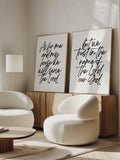 Coordinated set of scripture-inspired wall art pieces designed to be displayed together