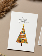 Festive Christmas tree greeting card with a clean illustrated holiday design