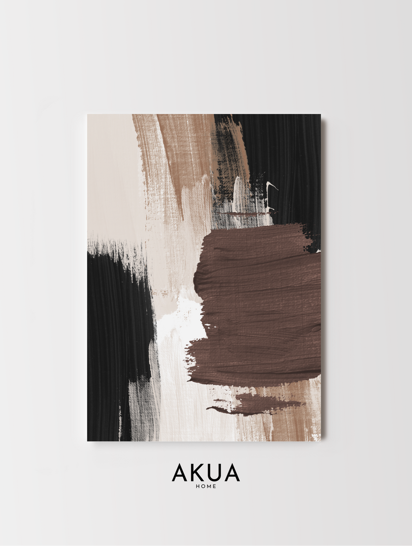 Abstract Strokes Chocolate Print Set of 3