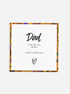 Alternate hero-themed Father’s Day card with a clean modern layout
