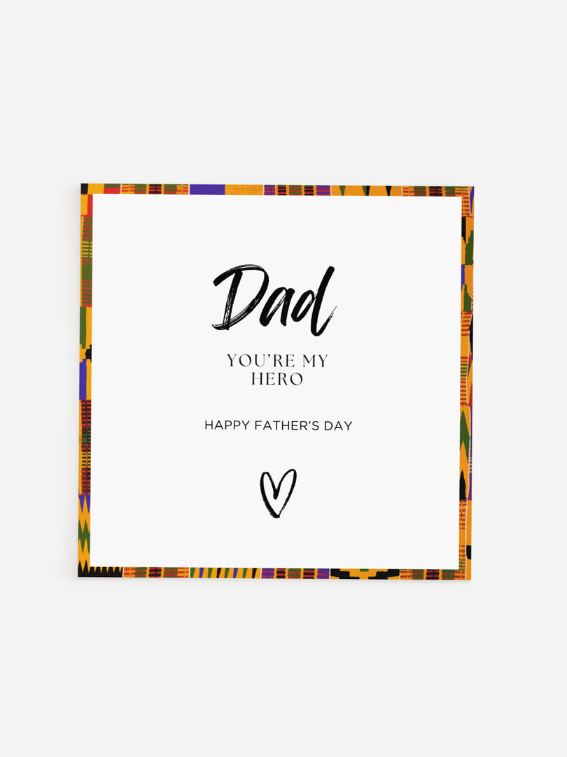 African 'Dad You're My Hero' Father's Day Card