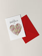 Alternate heart-shaped African Valentine’s card with refined decorative details