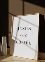 Load image into Gallery viewer, Jesus And Coffee Print Akua Home 
