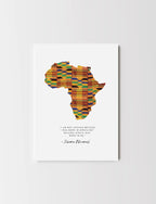 Kente-patterned Africa wall art presented in a bold graphic style