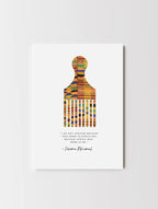 Decorative Afro comb artwork combining traditional textile motifs with modern styling
