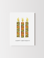 Load image into Gallery viewer, Kente Birthday Candles Greeting Card Akua Home 
