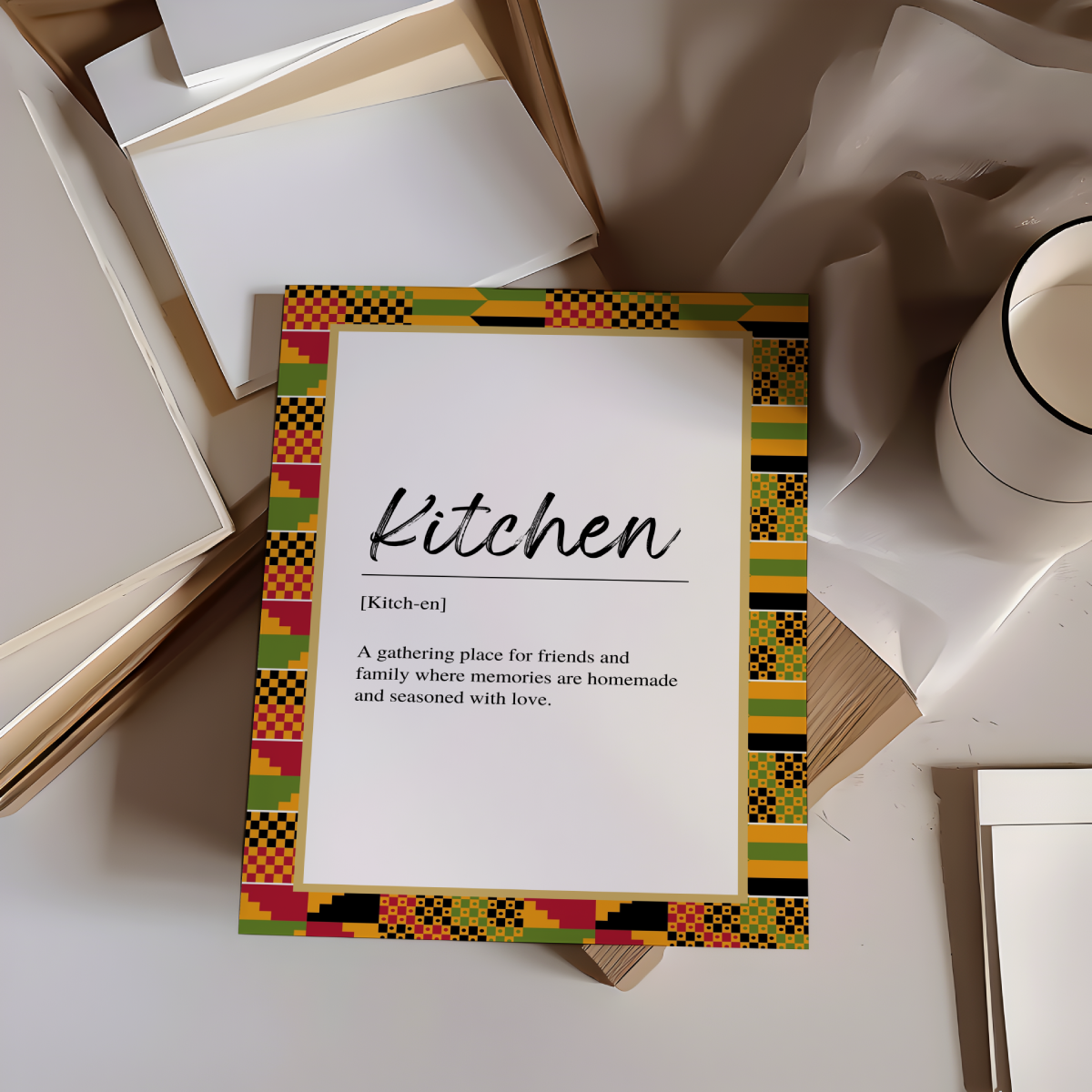 Kente Kitchen Wall Art Frame Print
