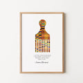 Framed Ghana kente afro comb wall art 