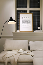 Alternate presentation of the Love Is Patient artwork with refined typography