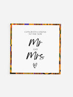 Alternate Mr and Mrs wedding card with clean typography and balanced spacing
