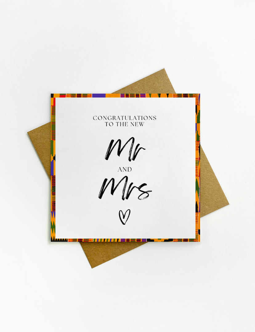 African Mr & Mrs Wedding Card