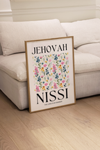 Typography wall art featuring the word Nissi in a modern text design